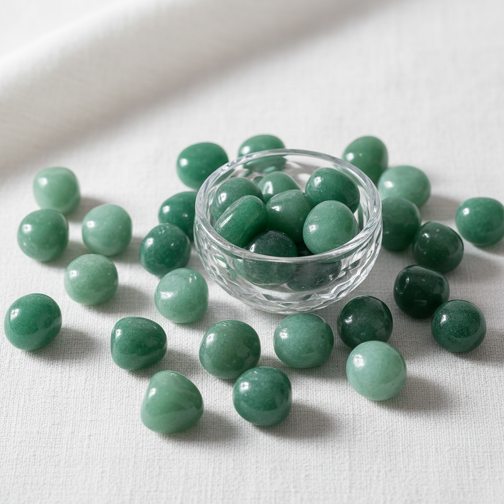 Avventurina verde lifestyle su lino