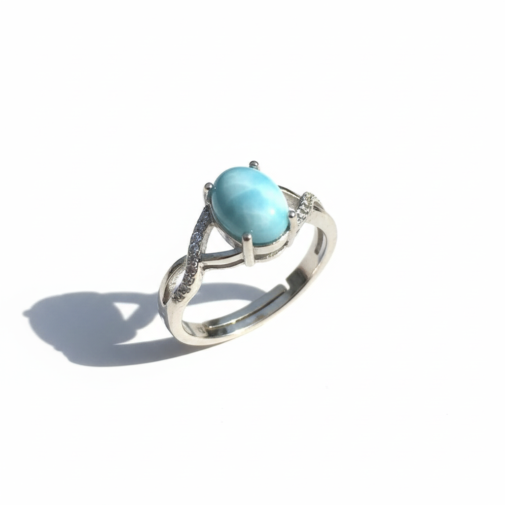 Anello regolabile larimar - stile originale
