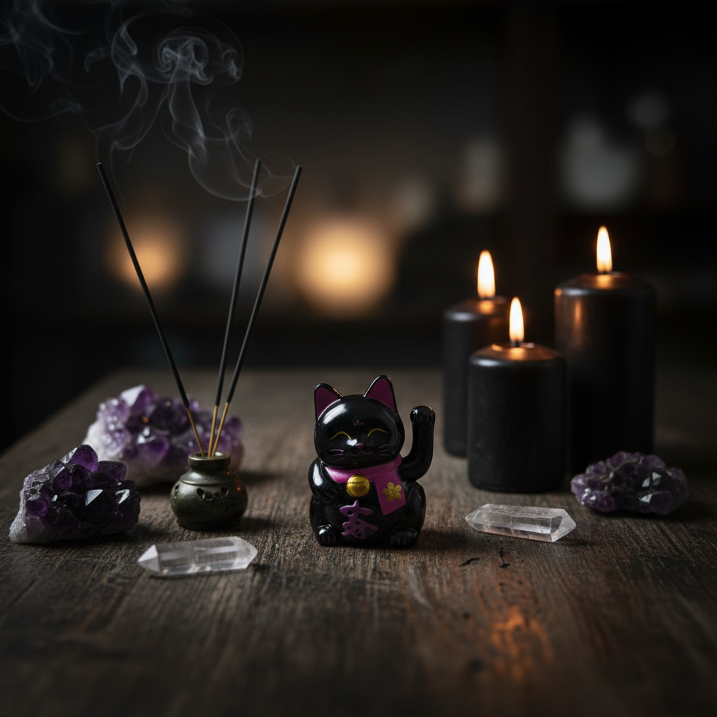 Maneki Neko nero - lifestyle cristalli