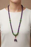 Mala tibetano ametista - indossato come collana