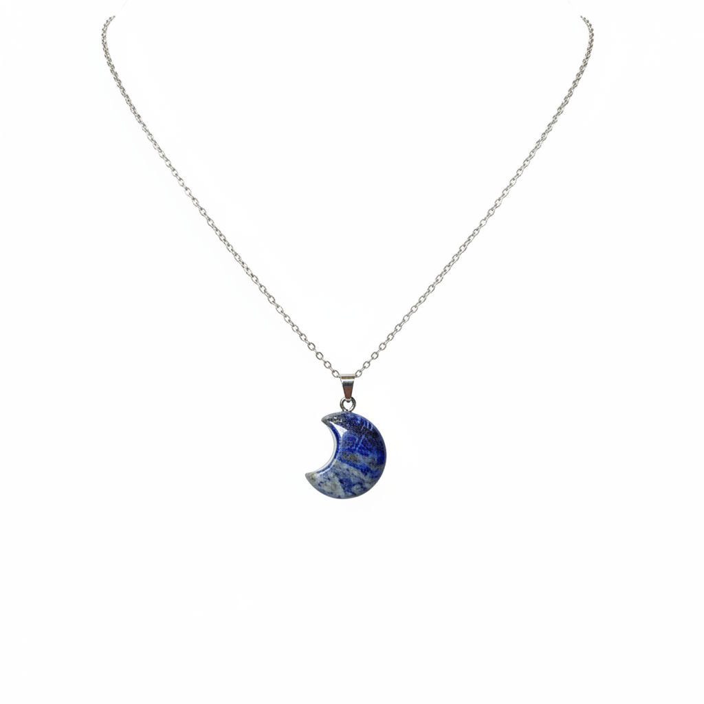 Collana Luna Lapislazzuli sfondo bianco