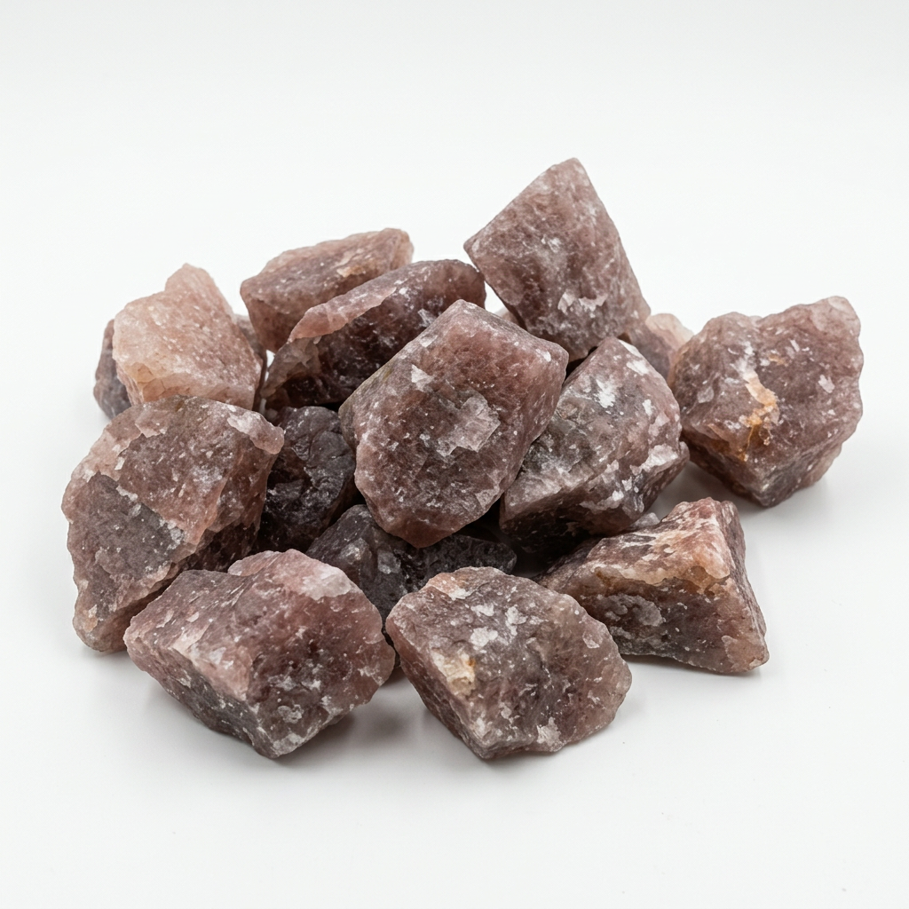 Quarzo fragola grezzo con luce morbida