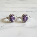 Anello charoite flatlay marmo