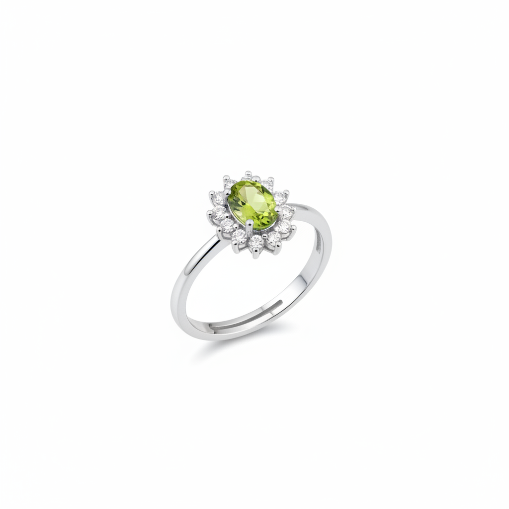 Anello peridoto zirconi - stile originale