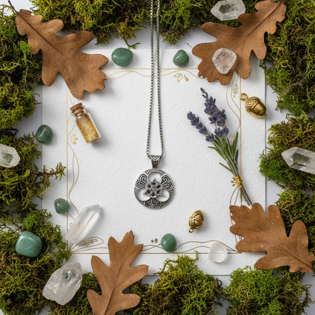Flat lay druidico Nodo Celtico