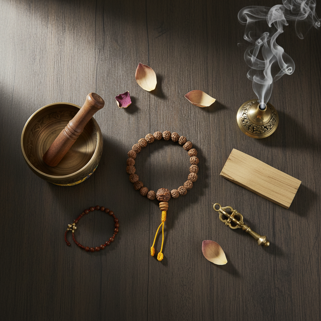 Mala da polso rudraksha - composizione rituale