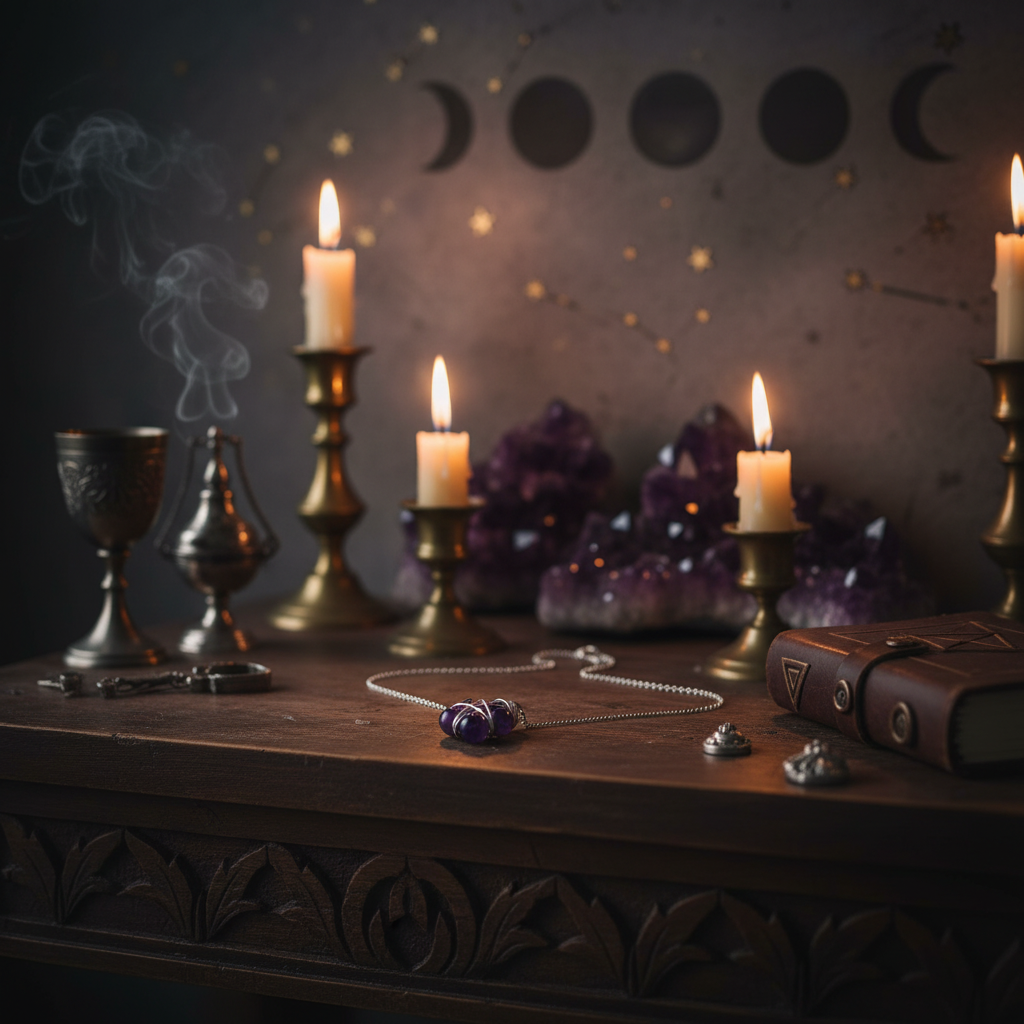 Collana Ametista atmosfera lunare