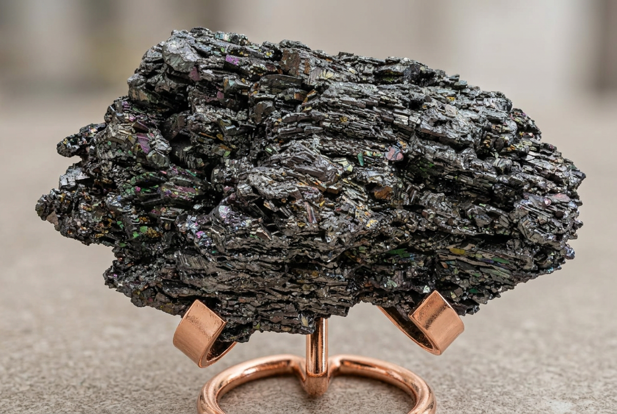 Carborundum in primo piano su pietra, senza bordi
