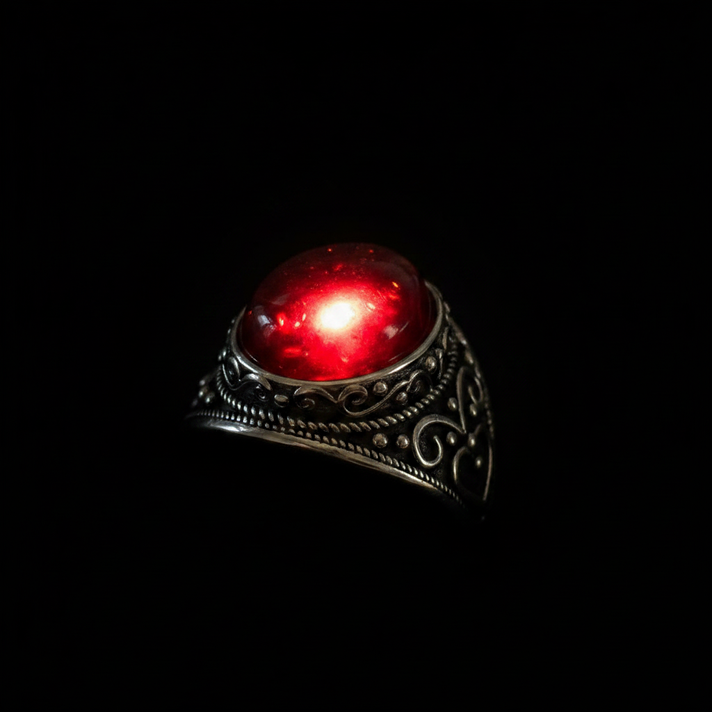 Anello ambra macro close-up