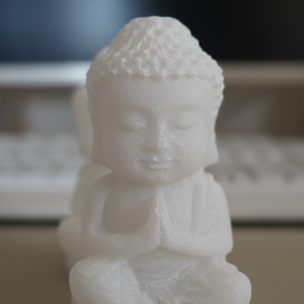 Buddha giada bianca non lucidata - macro close-up