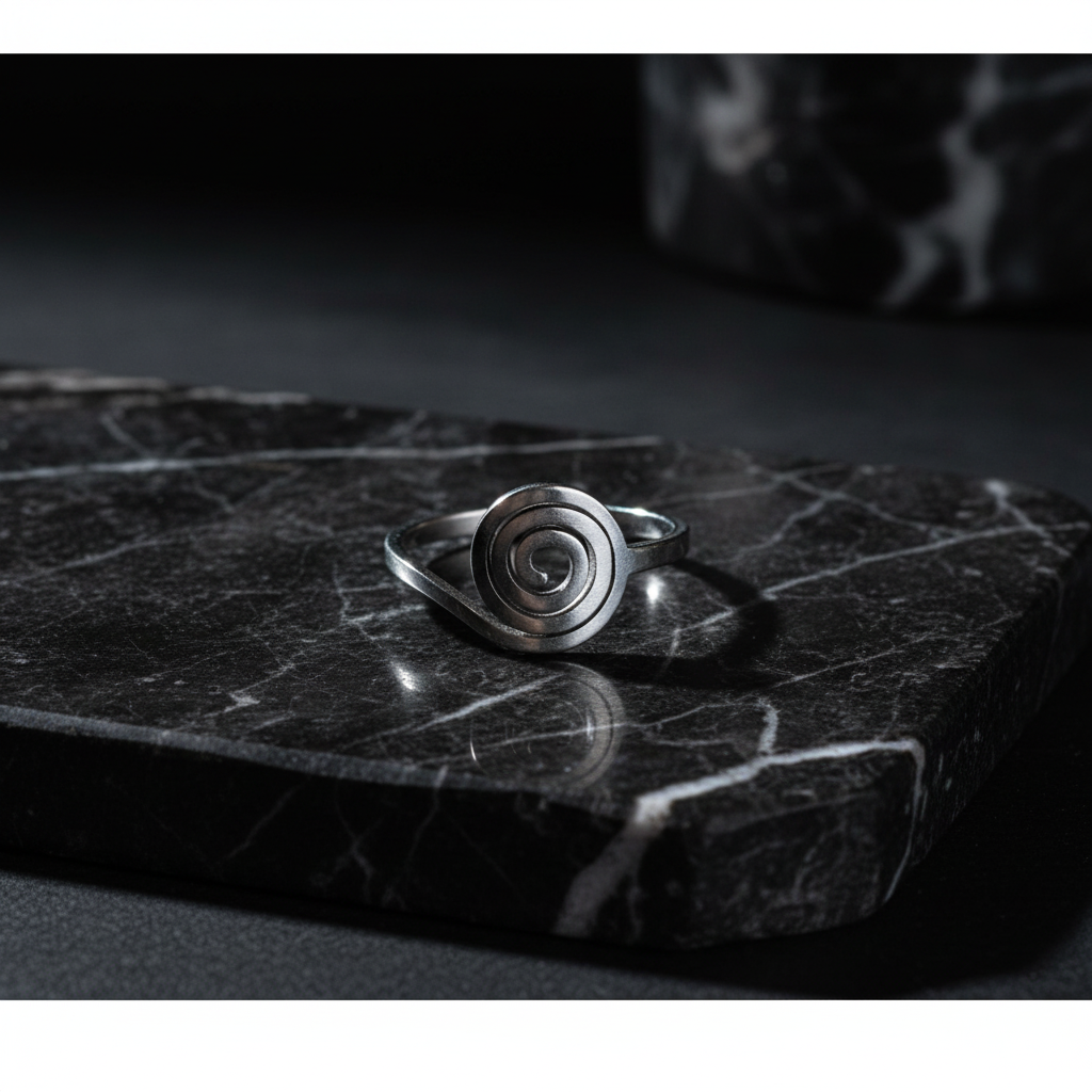 Anello Spirale - Marmo nero