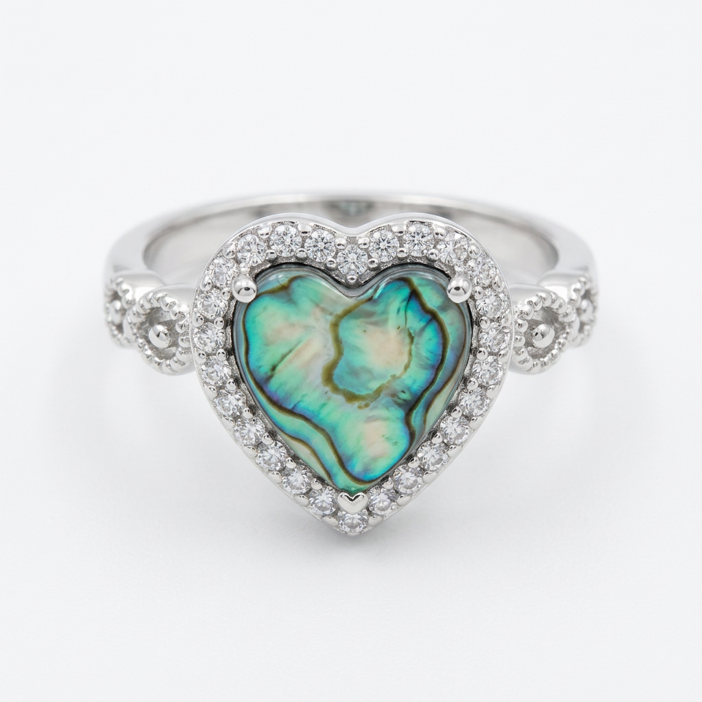 Dettaglio della madreperla abalone a cuore