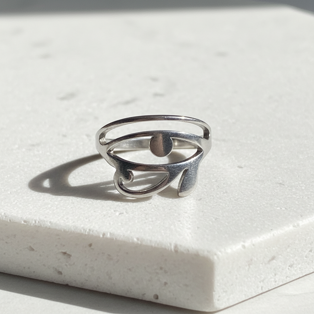 Anello Horus - Pietra bianca