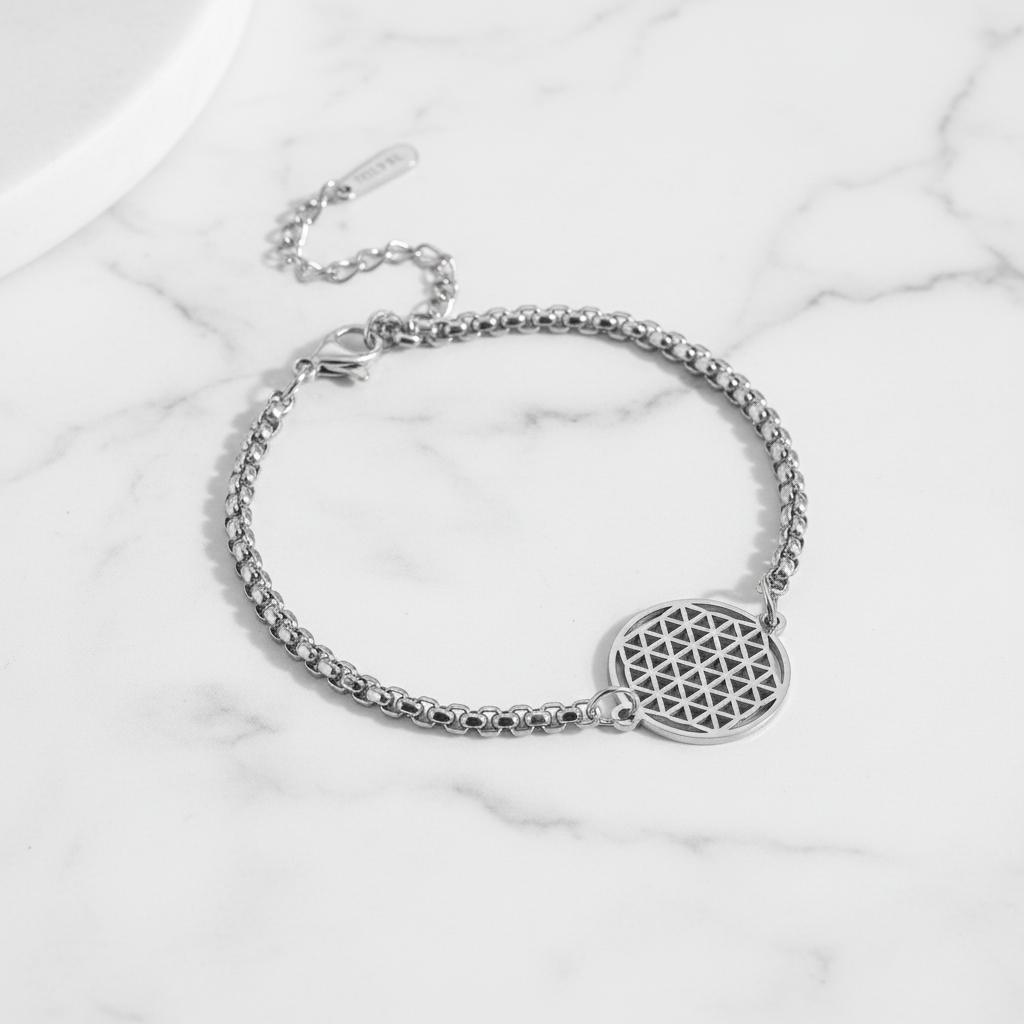Bracciale Fiore della Vita Acciaio Inox