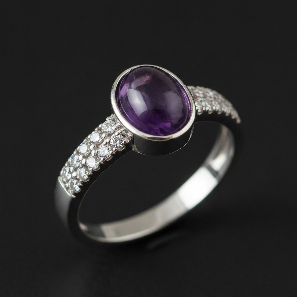 Anello ametista macro close-up