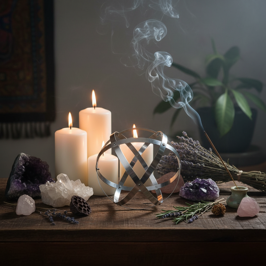 Genesa alluminio 16cm - altare spirituale con candele