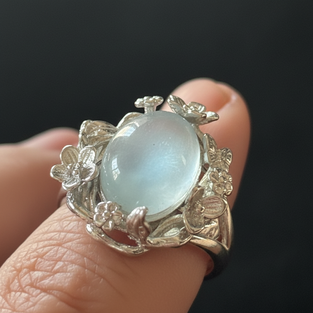 Anello acquamarina macro close-up