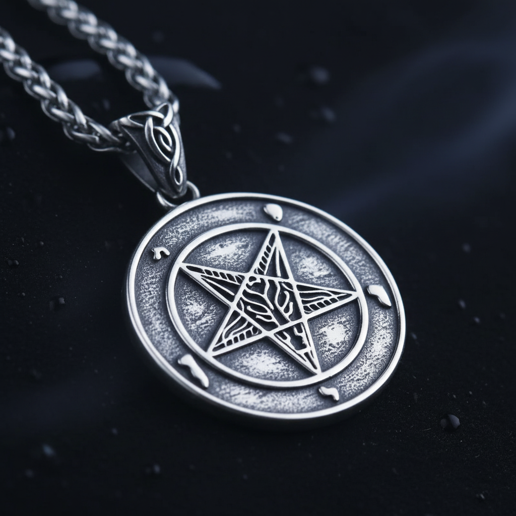 Collana Pentacolo Lucifero close-up pendente