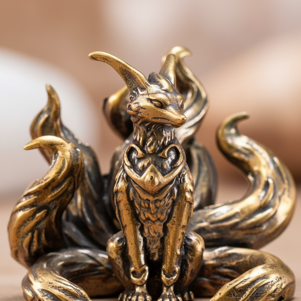 Kitsune ottone - macro dettagli