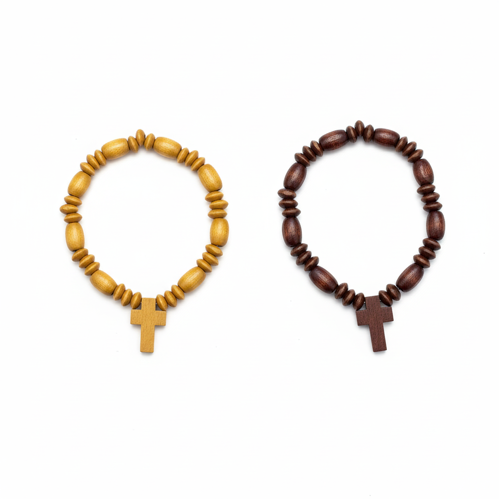 Bracciale Rosario Elastico sfondo bianco