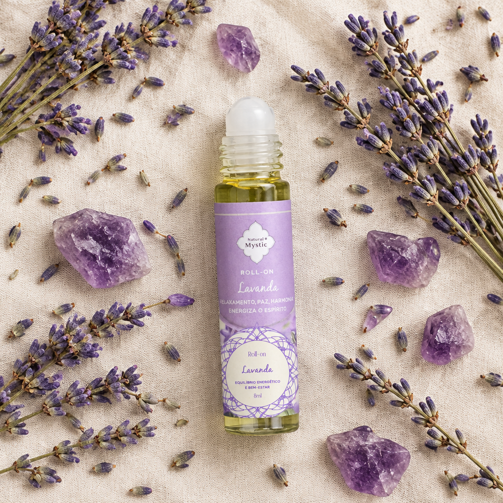 Roll-on su lino con lavanda secca e ametista