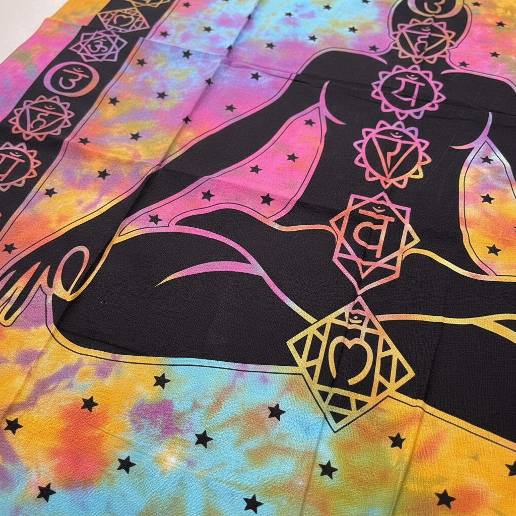 Dettaglio texture telo 7 Chakras tie-dye
