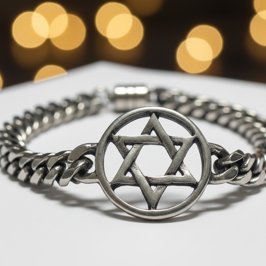 Bracciale Stella di David close-up dettaglio