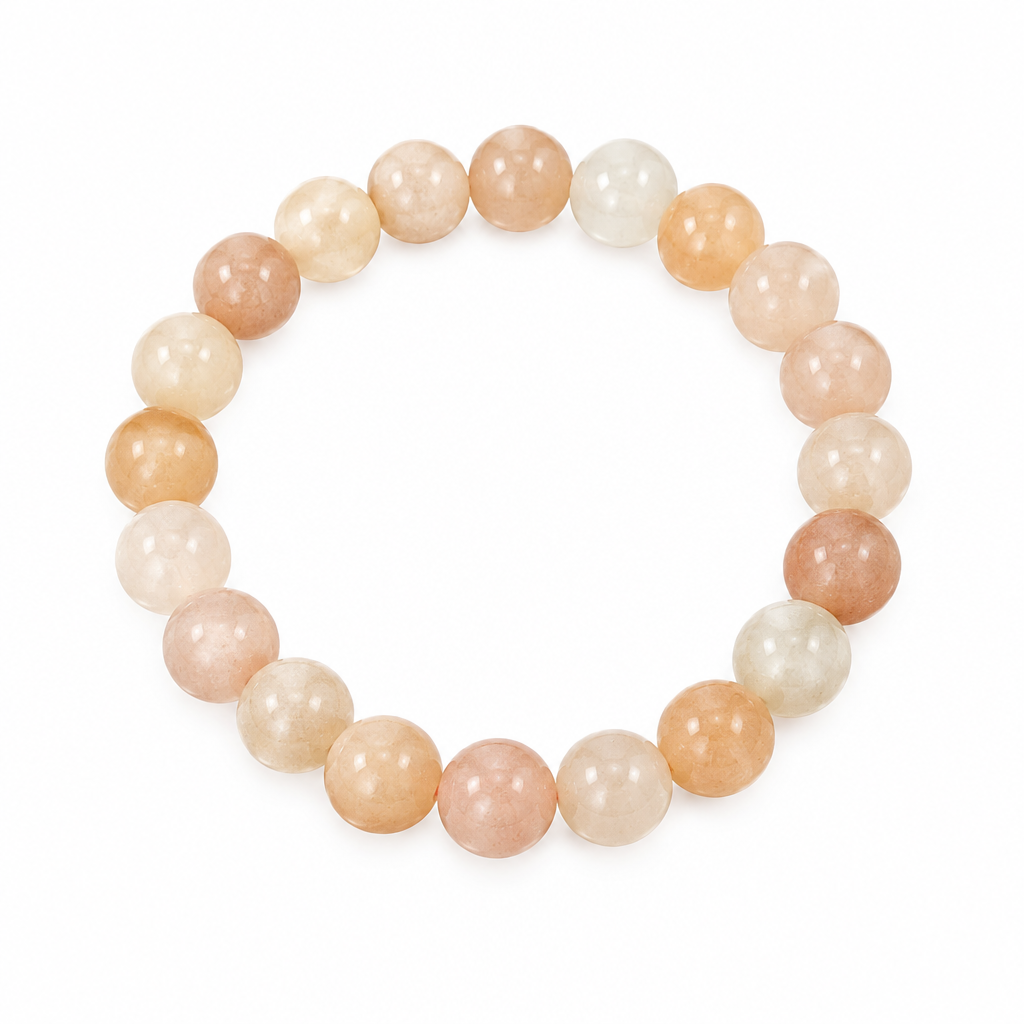 Bracciale in avventurina rosa su fondo bianco