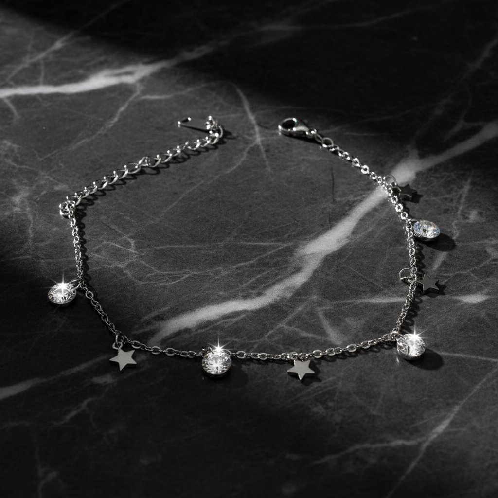 Bracciale Stelle Zirconi - Marmo scuro