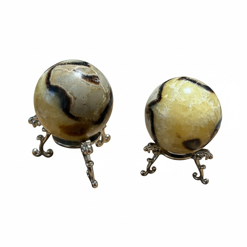 Sfera Septaria sfondo bianco