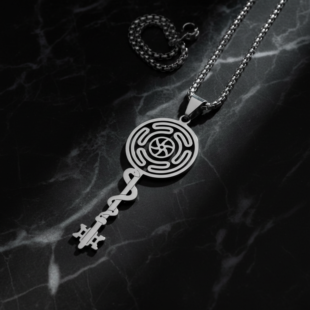 Collana Chiave di Ecate - marmo nero