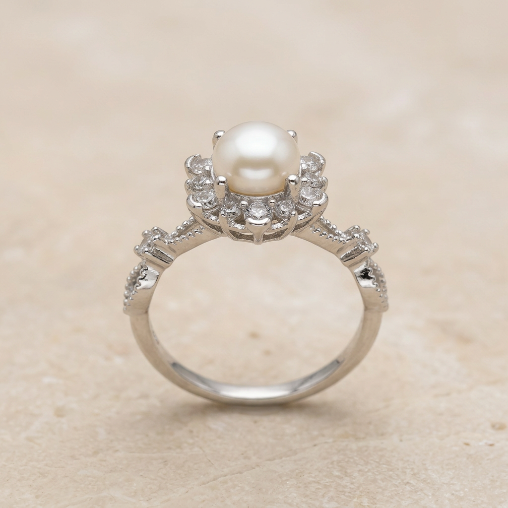 Anello 321 su pietra beige