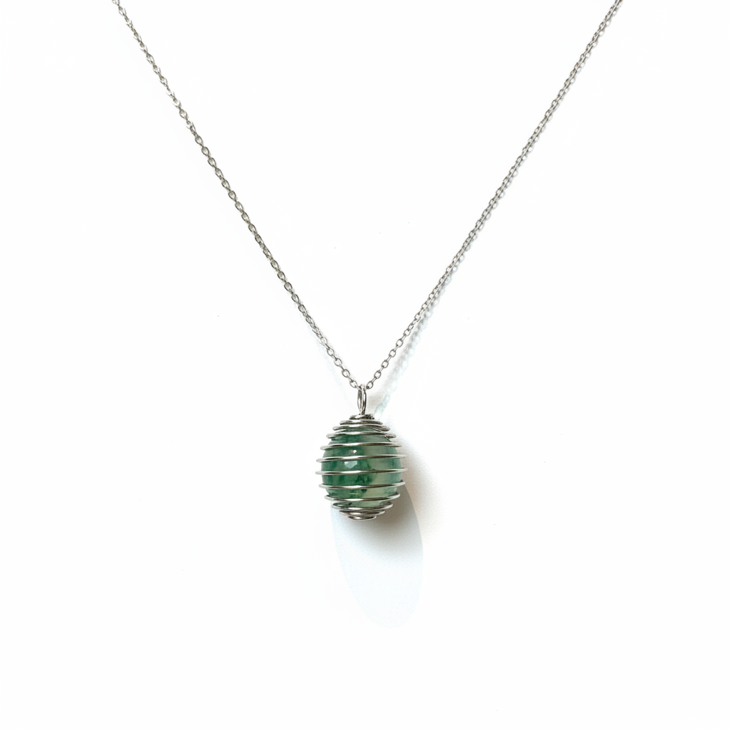 Collana Gabbia Agata Muschiata - sfondo bianco