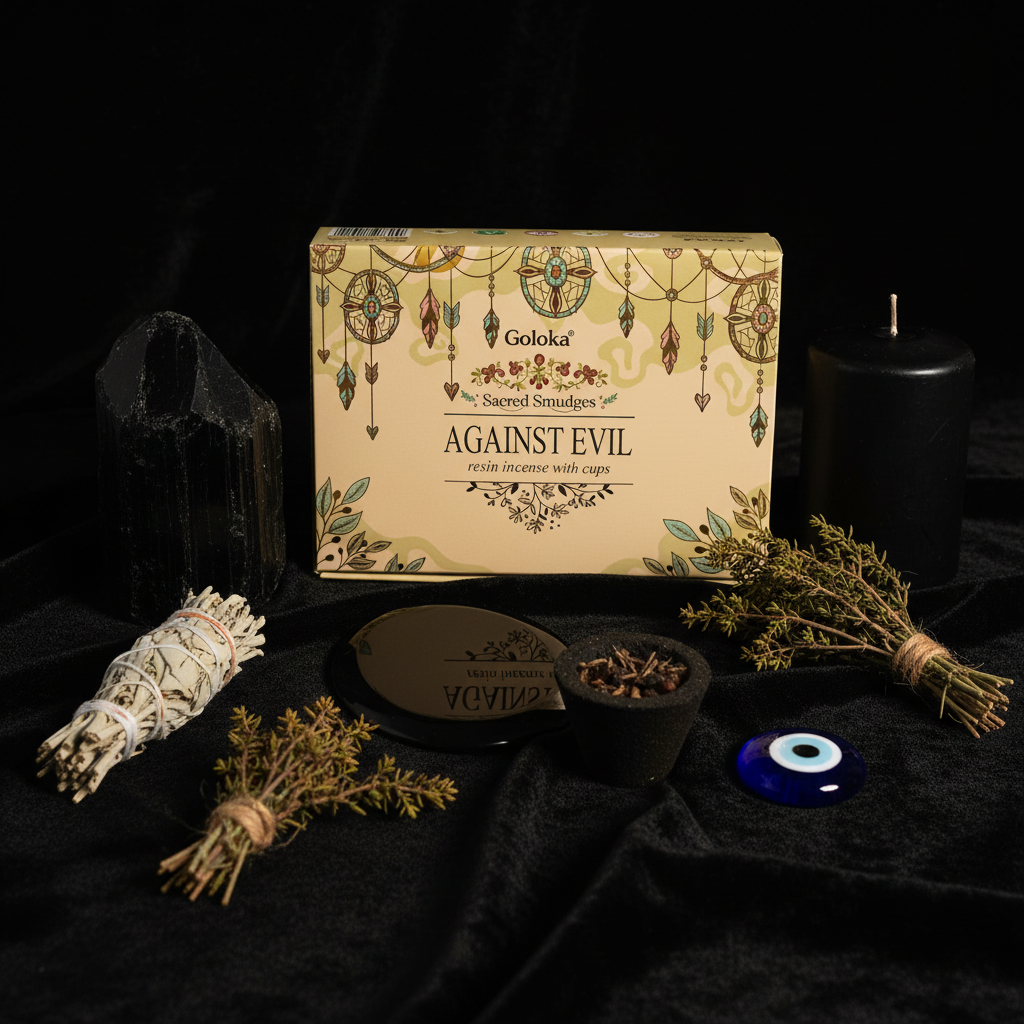 Lifestyle velluto scuro con tormalina e candela nera