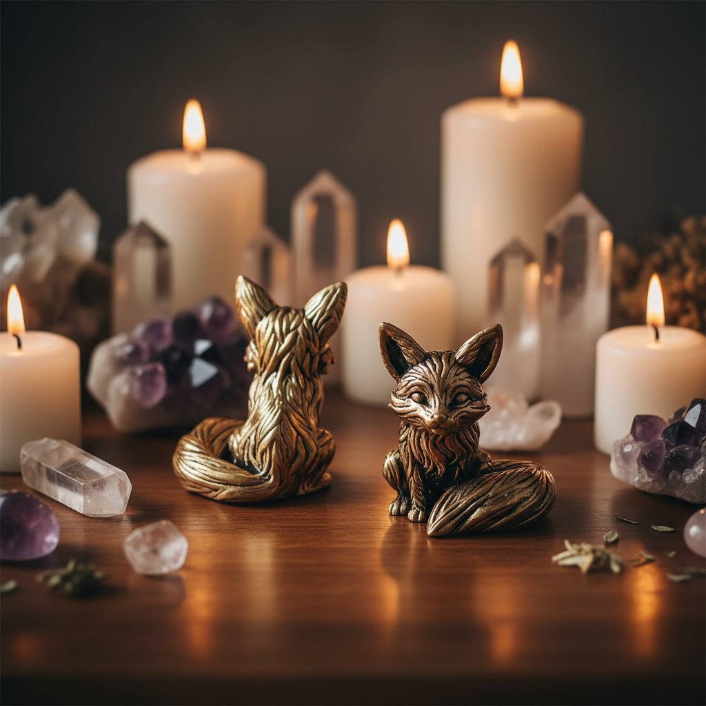Volpe ottone 3cm - lifestyle altare zen