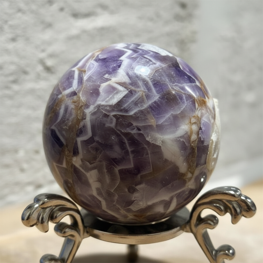 Sfera Ametista Chevron macro banding