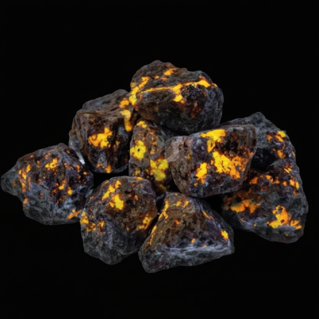Yooperlite grezza - glow UV luce nera