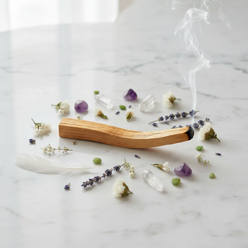 Bastoncino di Palo Santo - flat lay marmo