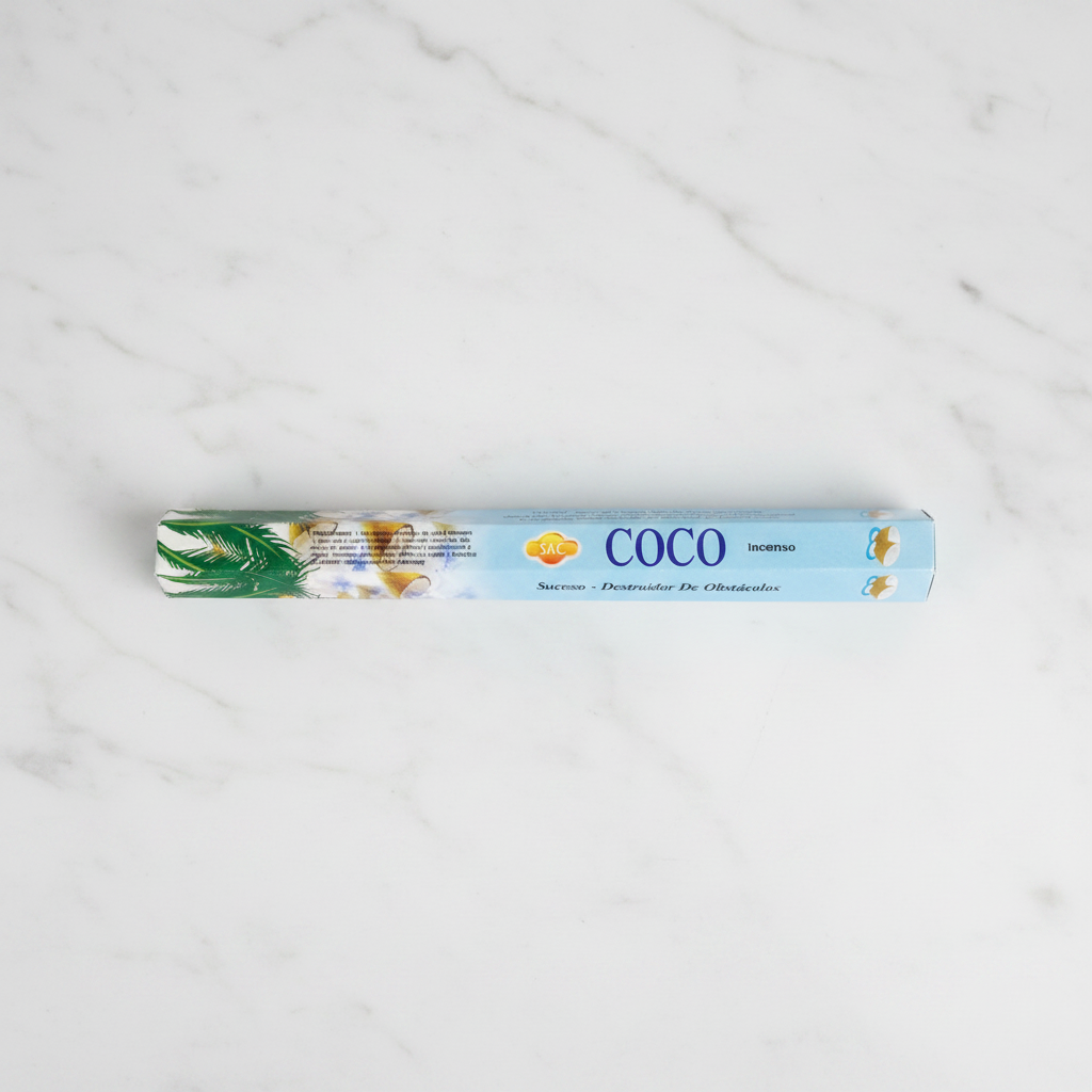 Incensi coco - flatlay su marmo