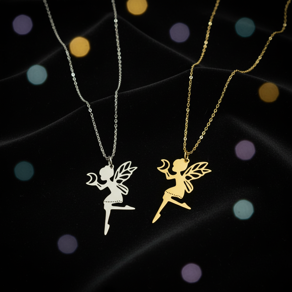 Collana Fata con Luna - sfondo scuro esoterico