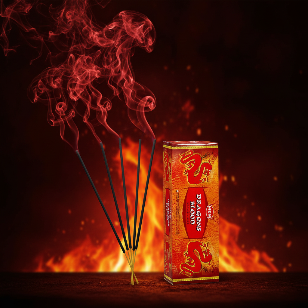 HEM Dragons Blood - stick acceso con fumo