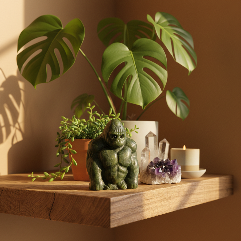 Gorilla in Giada Verde - lifestyle mensola