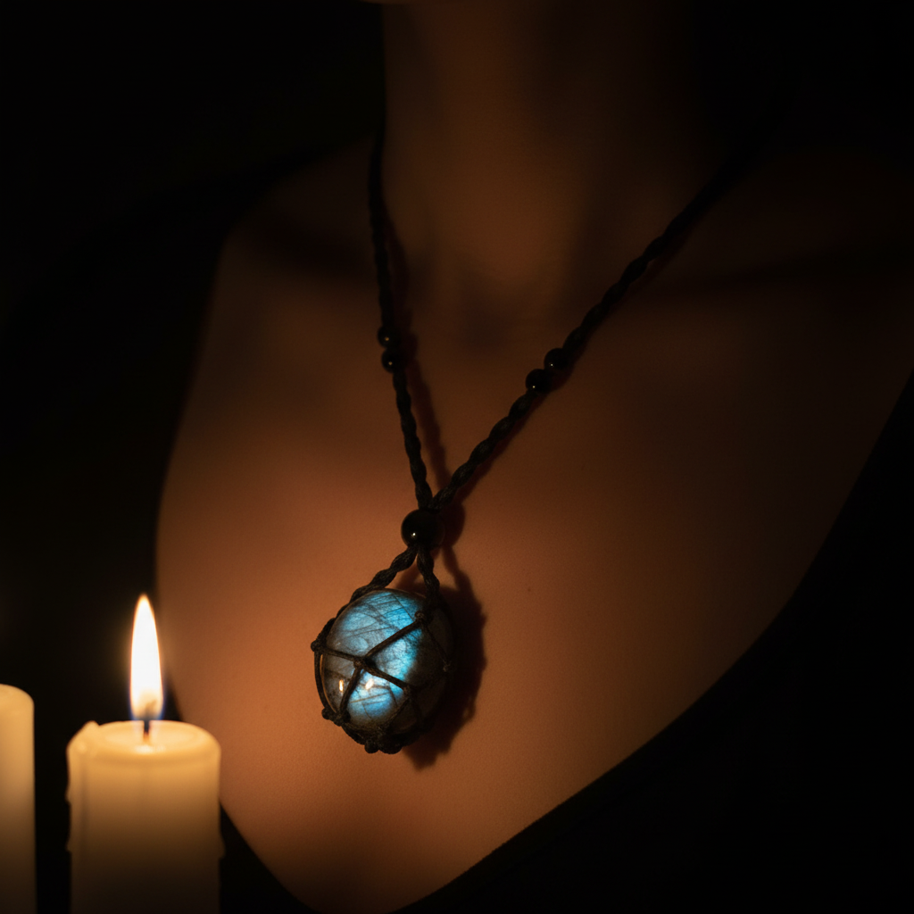 Collana Labradorite indossata - mood mistico