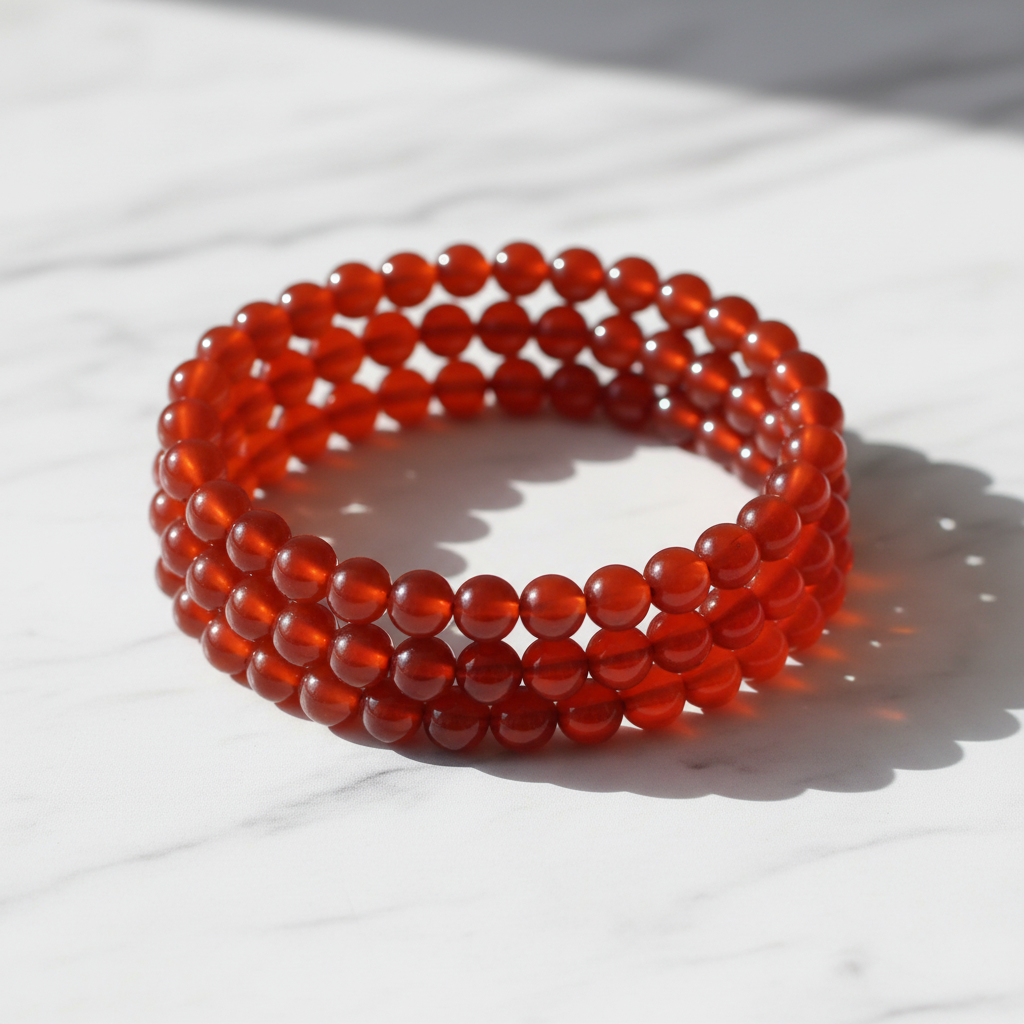 Bracciale Corniola - Product shot su marmo