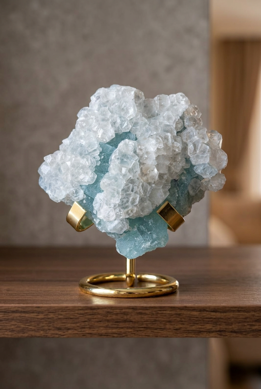 Fluorite con base su ripiano