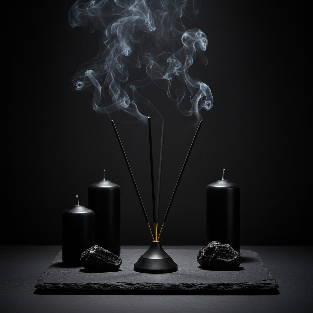 Tulasi Black Magic incensi accesi con fumo misterioso