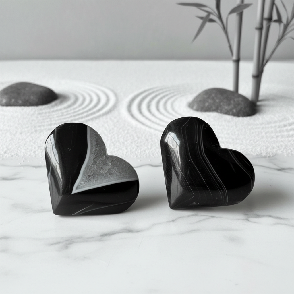 Cuori Agata Nera - Giardino Zen
