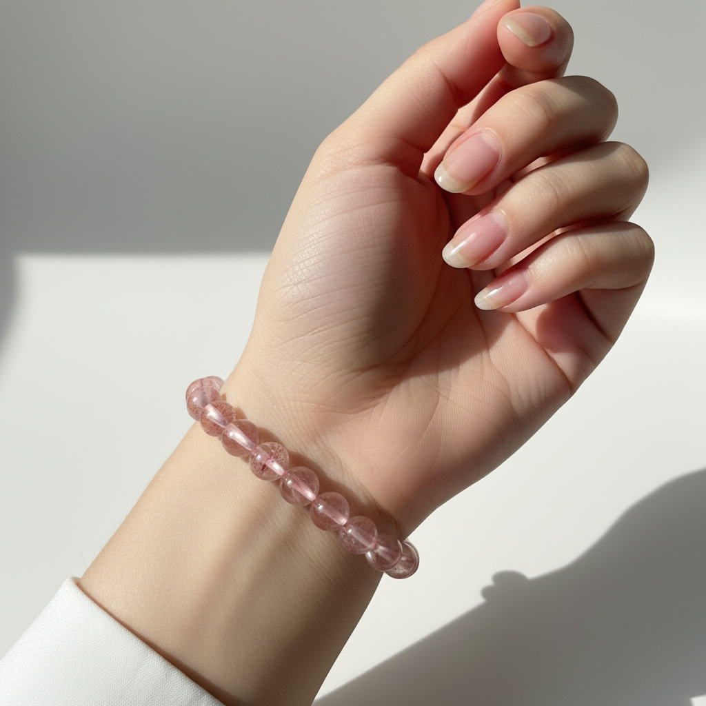 Bracciale Quarzo Fragola - Indossato al polso