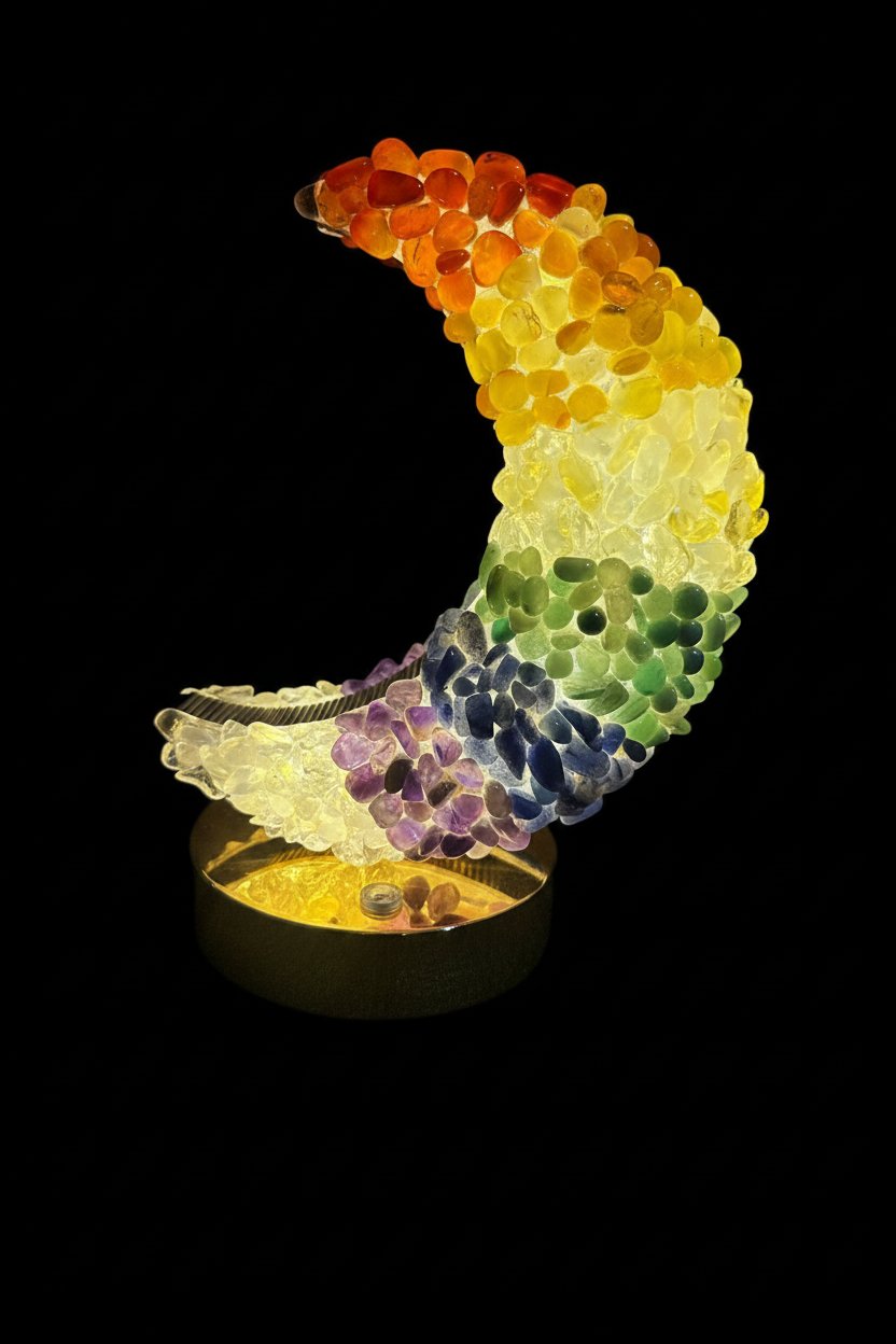 Luna 7 Chakra - studio sfondo nero accesa