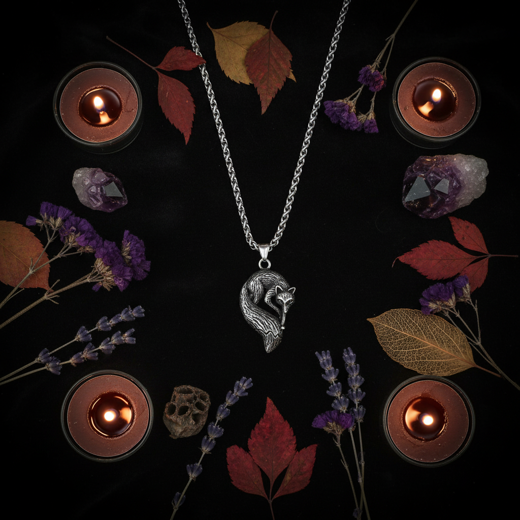 Collana Volpe Spirituale flat lay esoterico